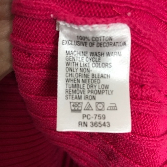 Izod pink 100% cotton cable knit sweater size 1X - Picture 8 of 8